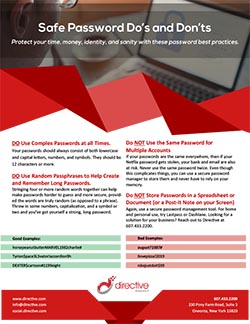 Safe Password Dos and Don’ts